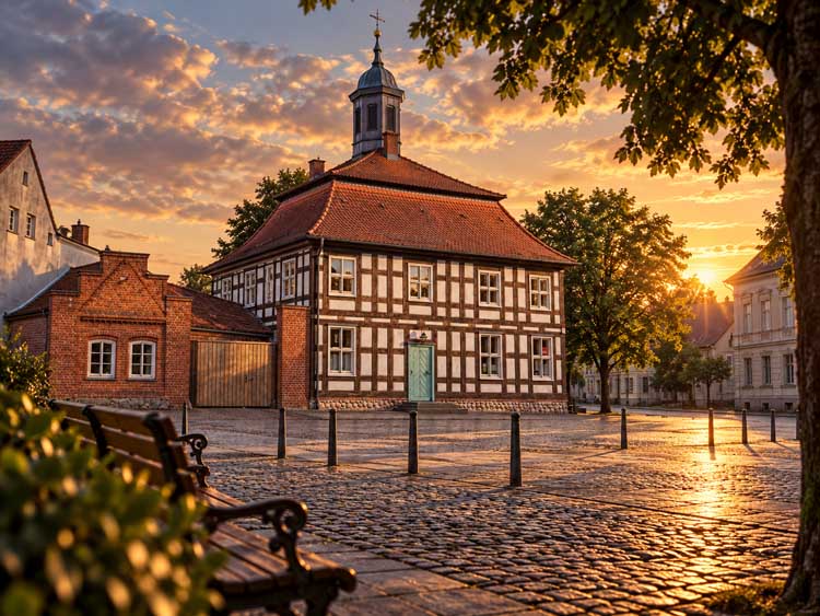 Historischer Ortskern von Biesenthal im Landkreis Barnim als regionales Motiv für die persönliche Bestattungsbegleitung